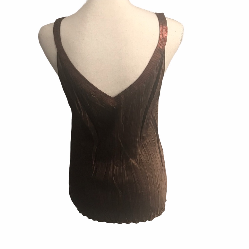 Express Design Studio 100% Silk Embellishment Tank - image 3